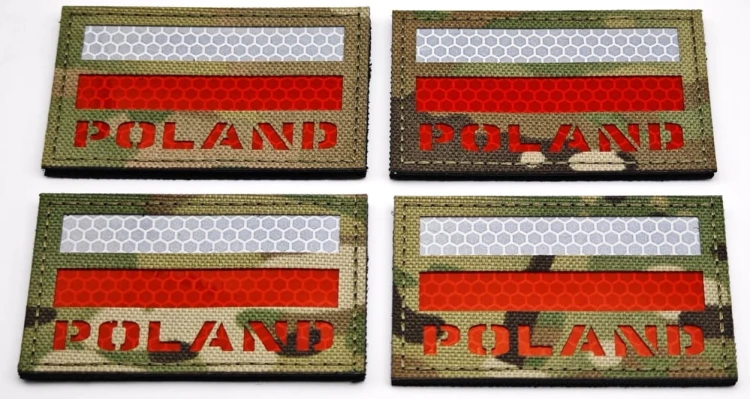 Emblematy IR laser flaga PL i napis POLAND - 4 szt.jpeg